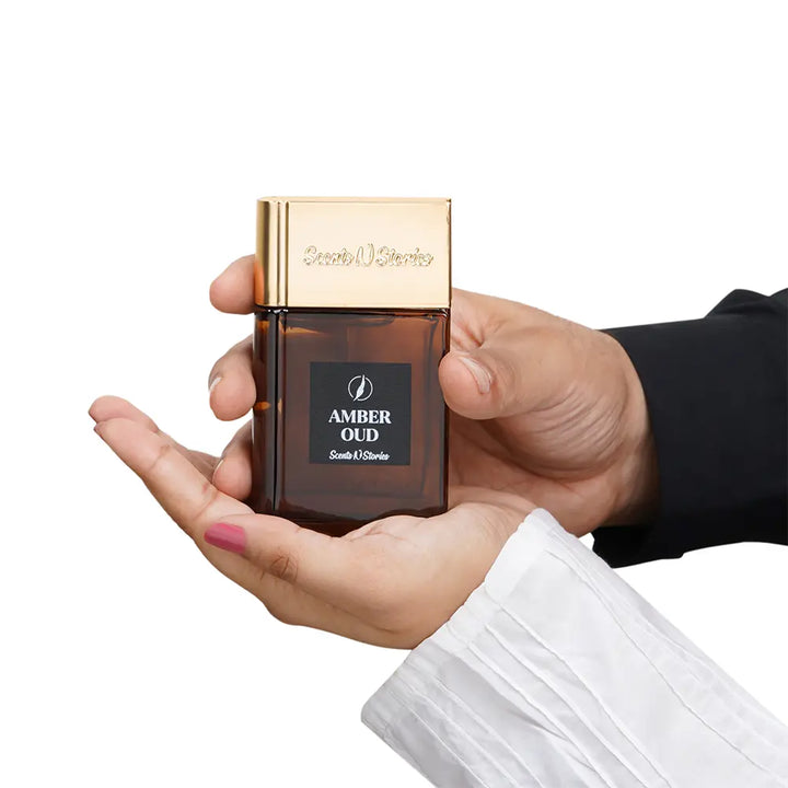 Amber Oud 50ml perfume bottle by Scents N Stories

